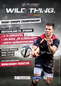 Plakat vom Länderspiel Deutschland - Spanien der Rugby-EM